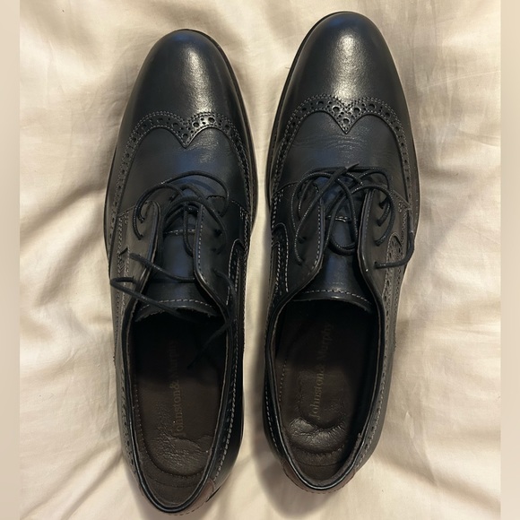 Johnston & Murphy men’s black wingtip Oxford dress shoes size 10! - Picture 5 of 6